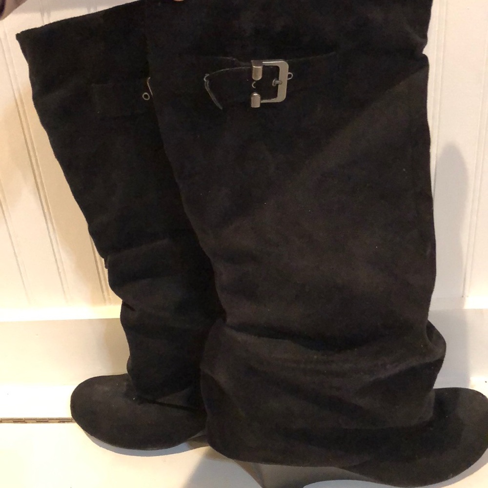 Tall Black Suede Boots